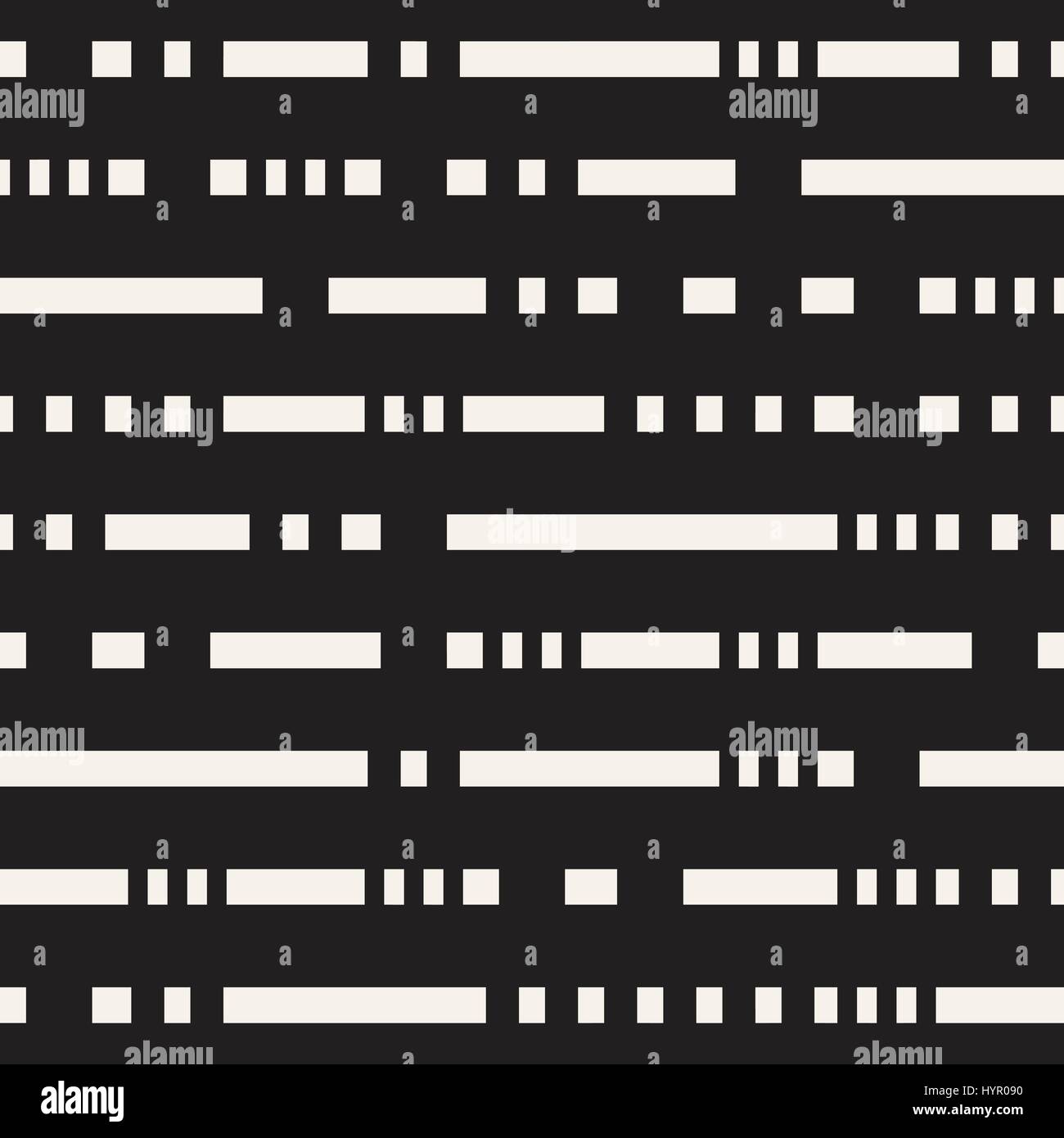 Black and White Dashed Lines Pattern. Modern Abstract Vector Seamless ...