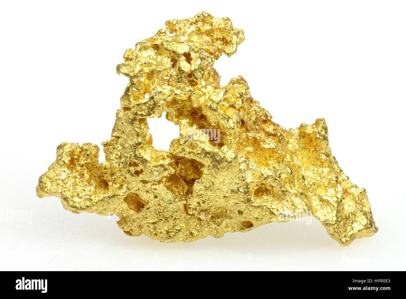 Gold nugget on white background hires stock photography and images Alamy