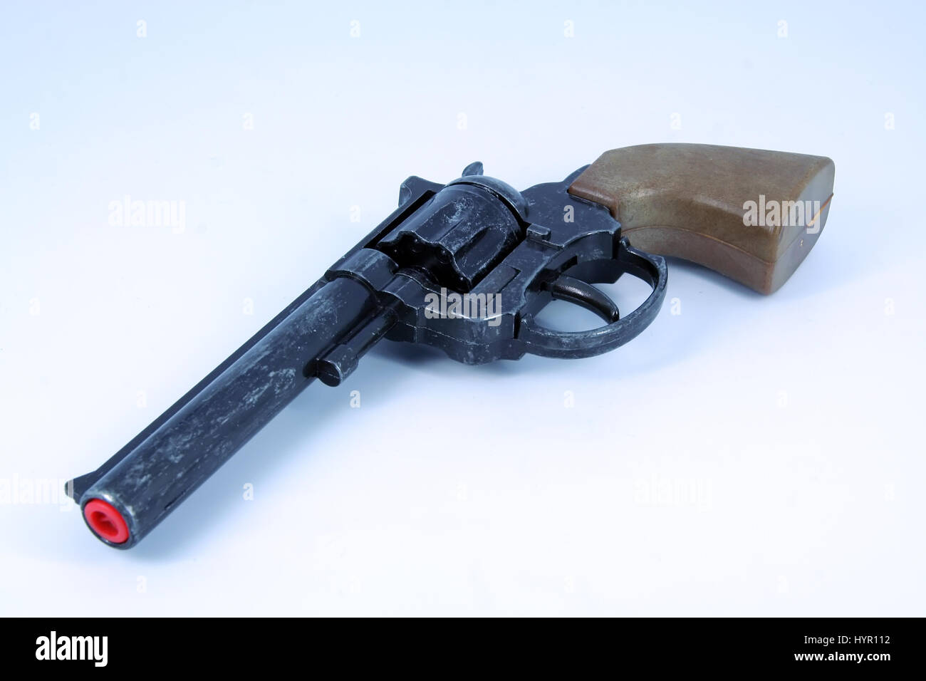 Toy model of a gun. Toy model of a pistol. Stock Photo