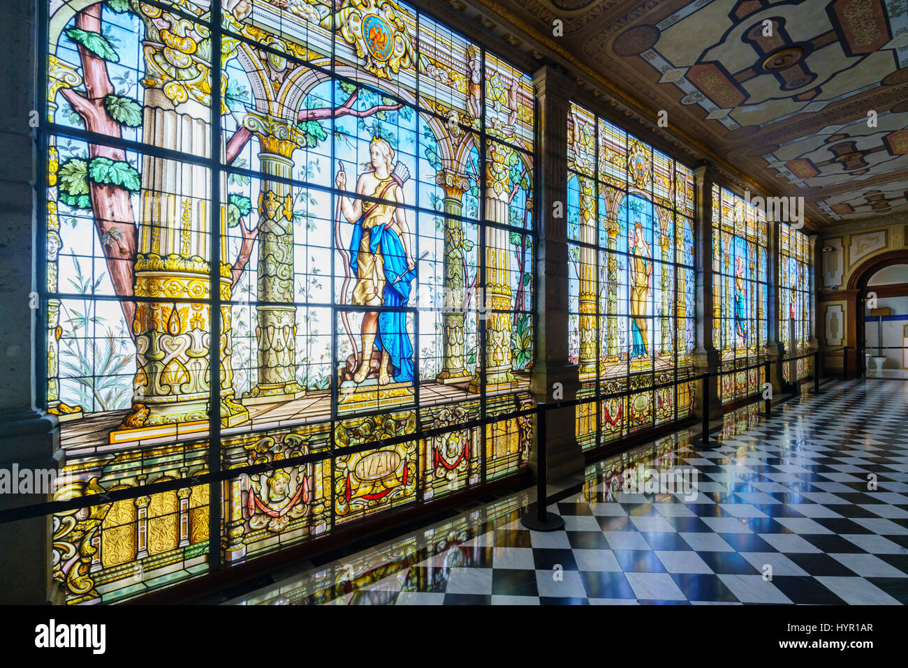 Mexico City, FEB 17: Interior view of the historical castle - Chapultepec Castle on FEB 17, 2017 at Mexico City Stock Photo