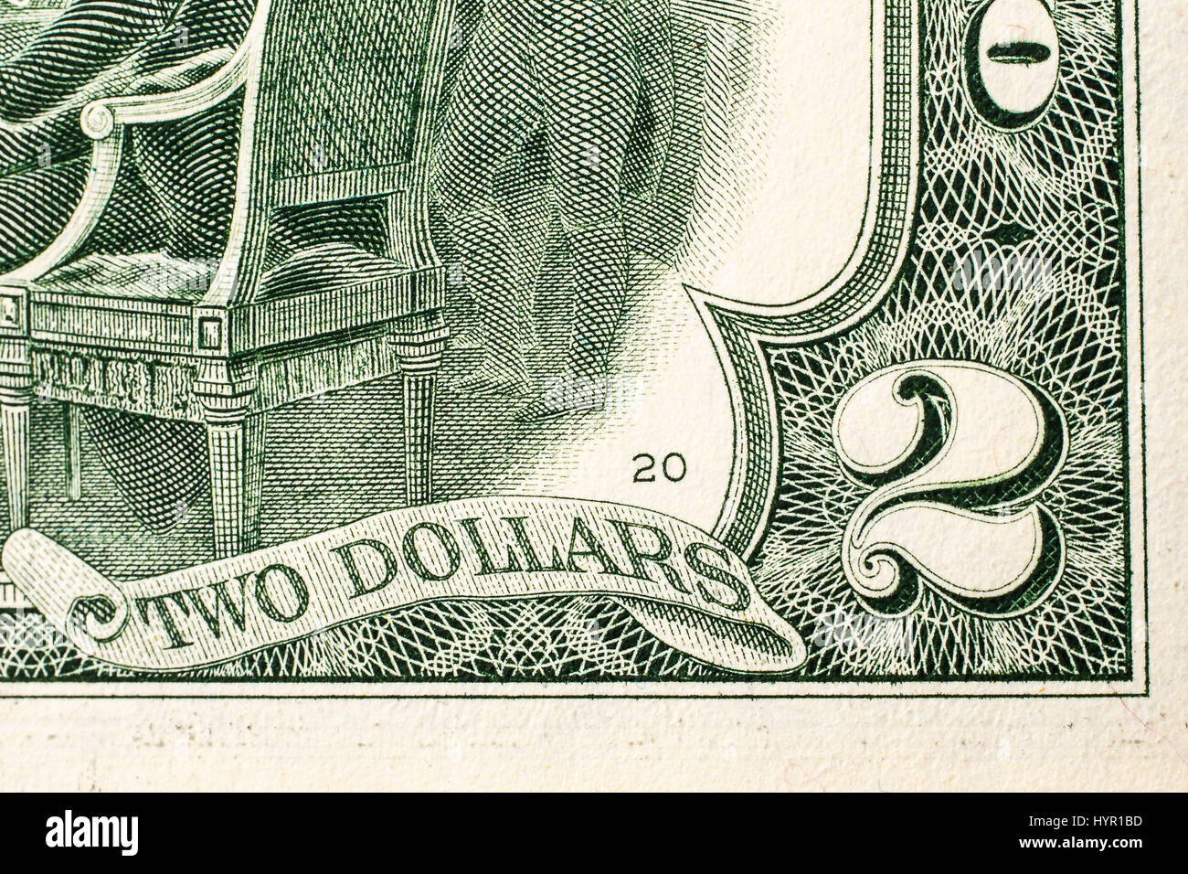 two dollar bill front and back