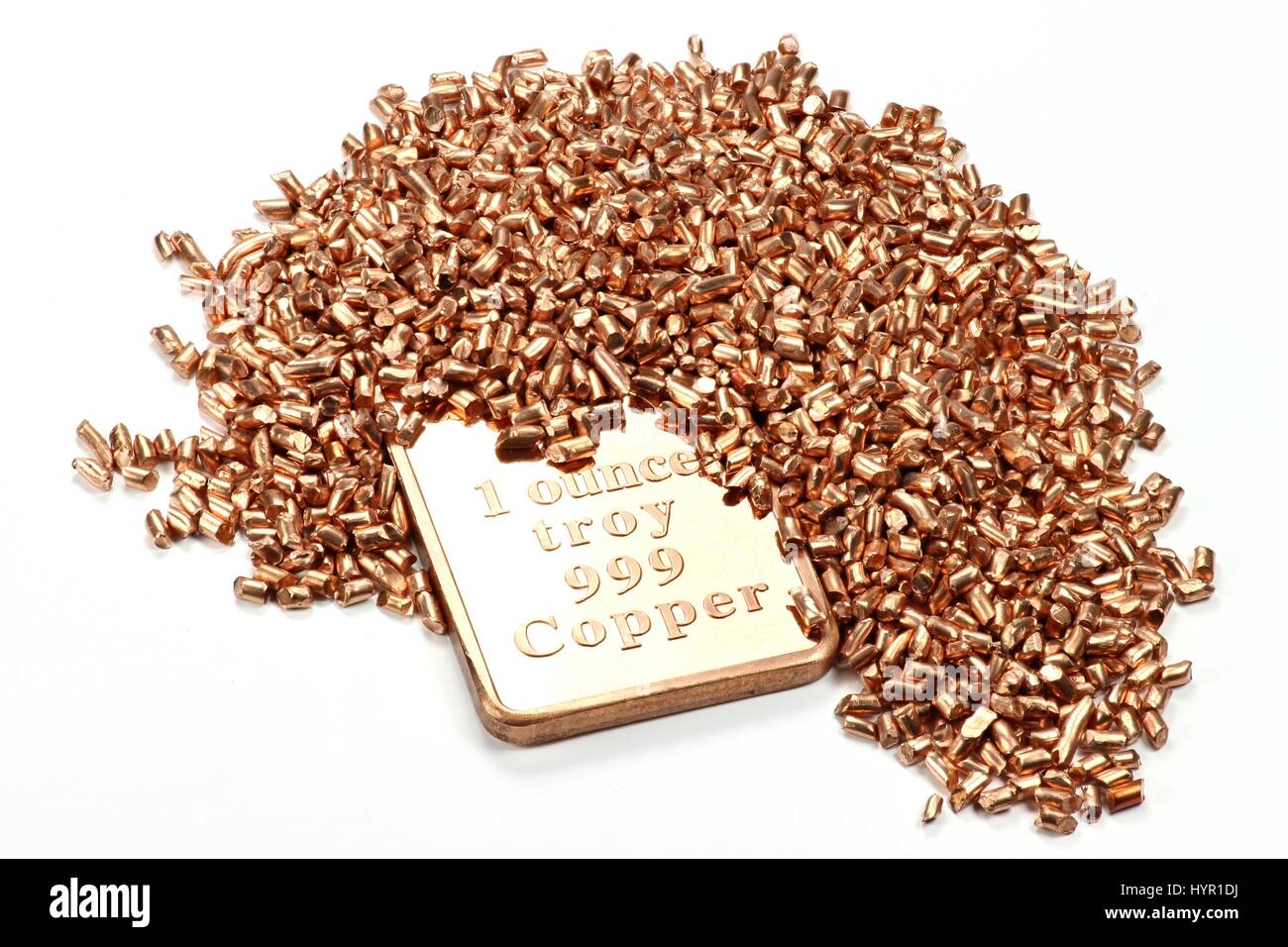 copper ingot and granules isolated on white background Stock Photo Alamy