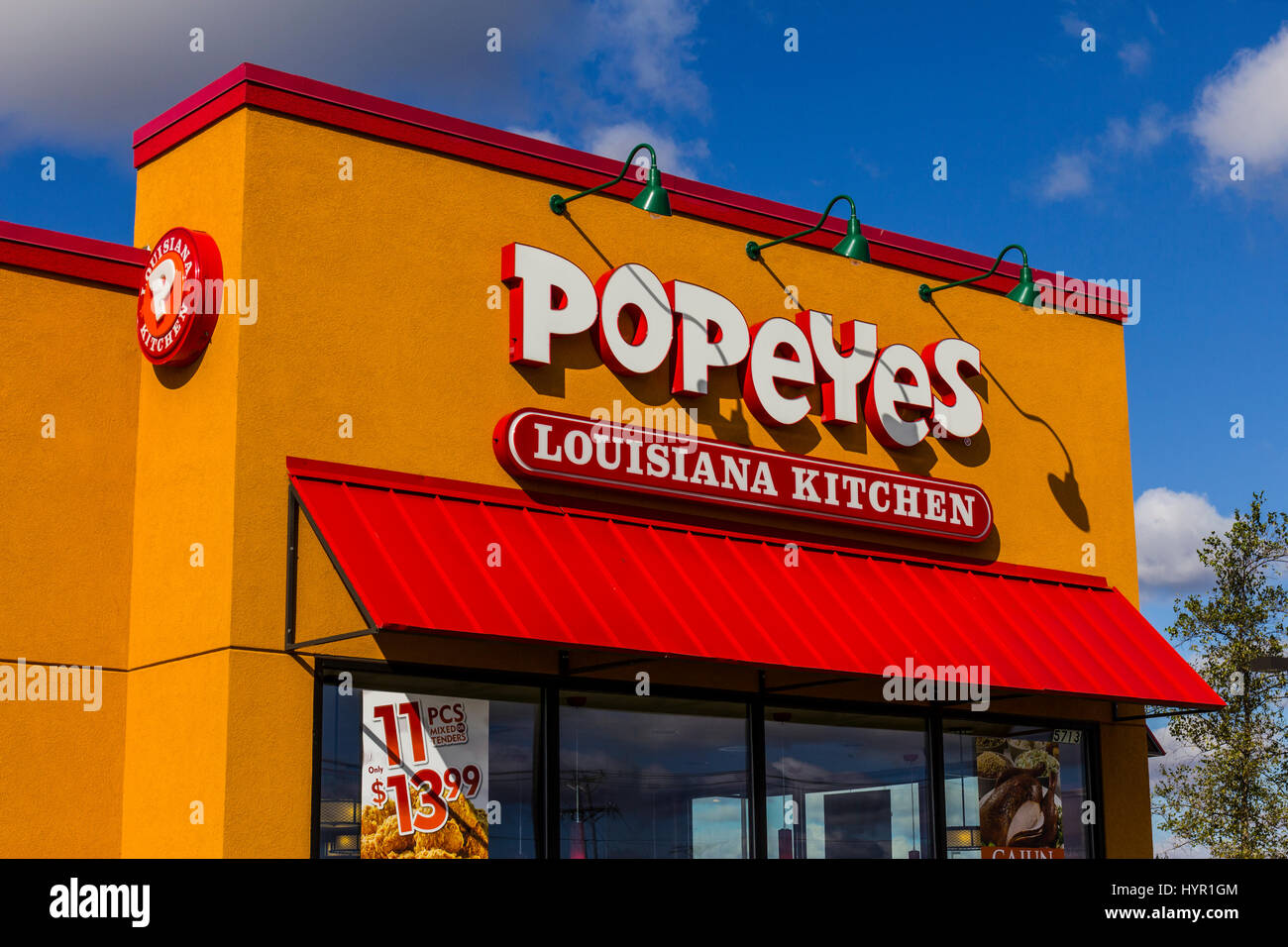 Anderson Circa October 2016 Popeyes Louisiana Kitchen Fast Food