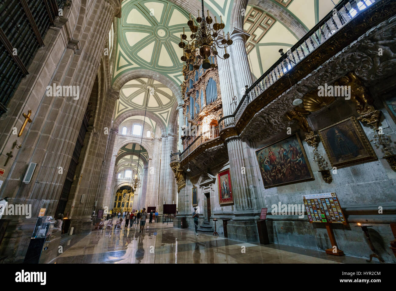 Mexico City, FEB 17: Interior view of the historical Mexico City Metropolitan Cathedral on FEB 17, 2017 at Mexico City Stock Photo