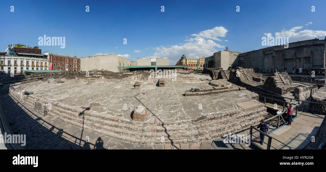 Mexico City, FEB 17: The historical and beautiful Templo Mayor Museum on FEB 17, 2017 at Mexico City Stock Photo