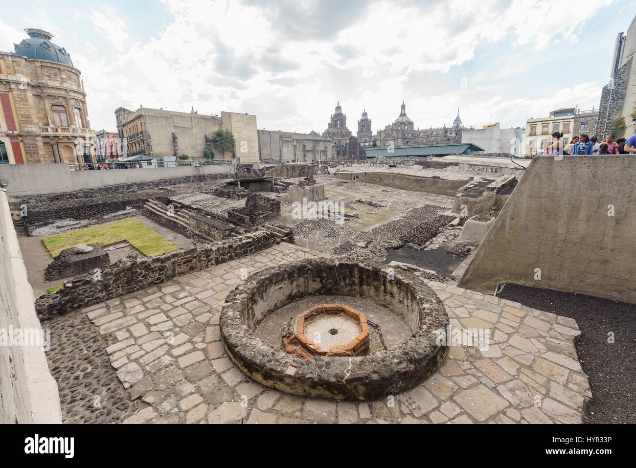 Mexico City, FEB 19: The historical and beautiful Templo Mayor Museum on FEB 19, 2017 at Mexico City Stock Photo
