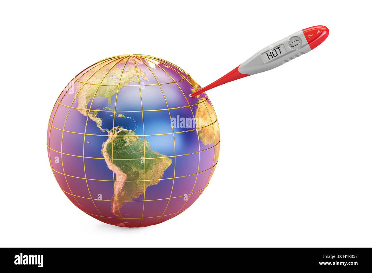 Global warming concept. 3D rendering isolated on white background Stock  Photo - Alamy