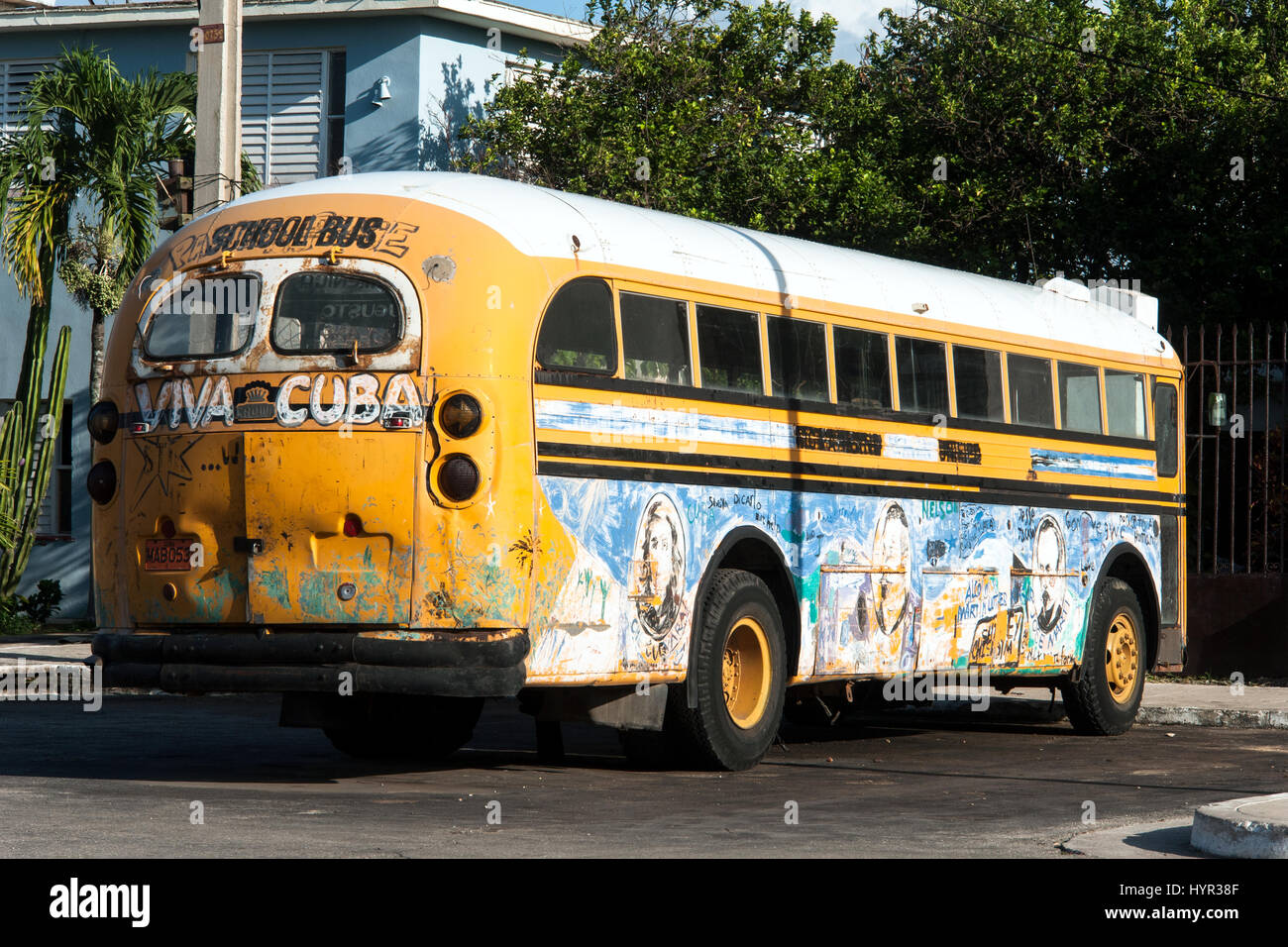 Cuban school-bus Stock Photo