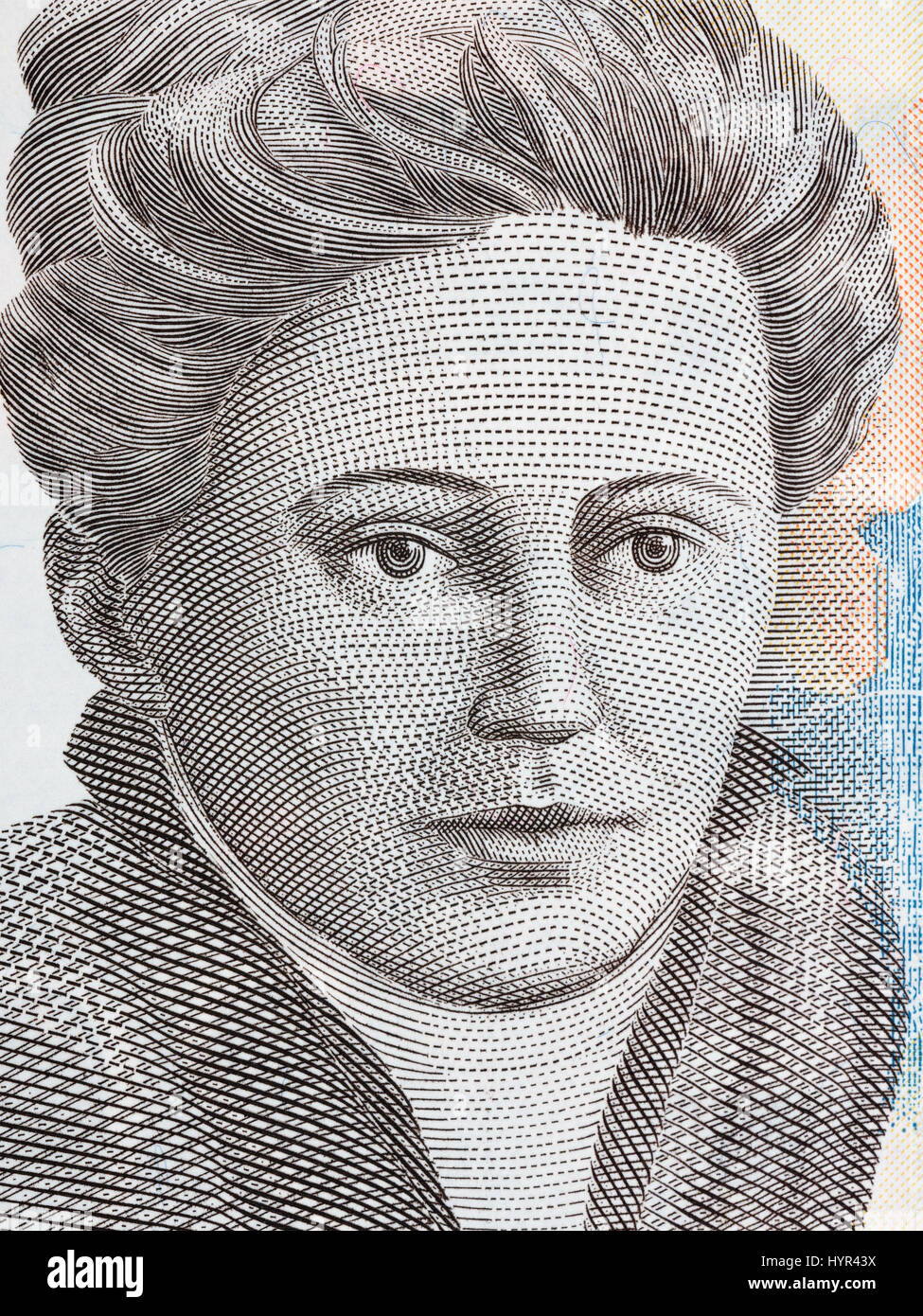 Nadezda Petrovic portrait from Serbian money Stock Photo