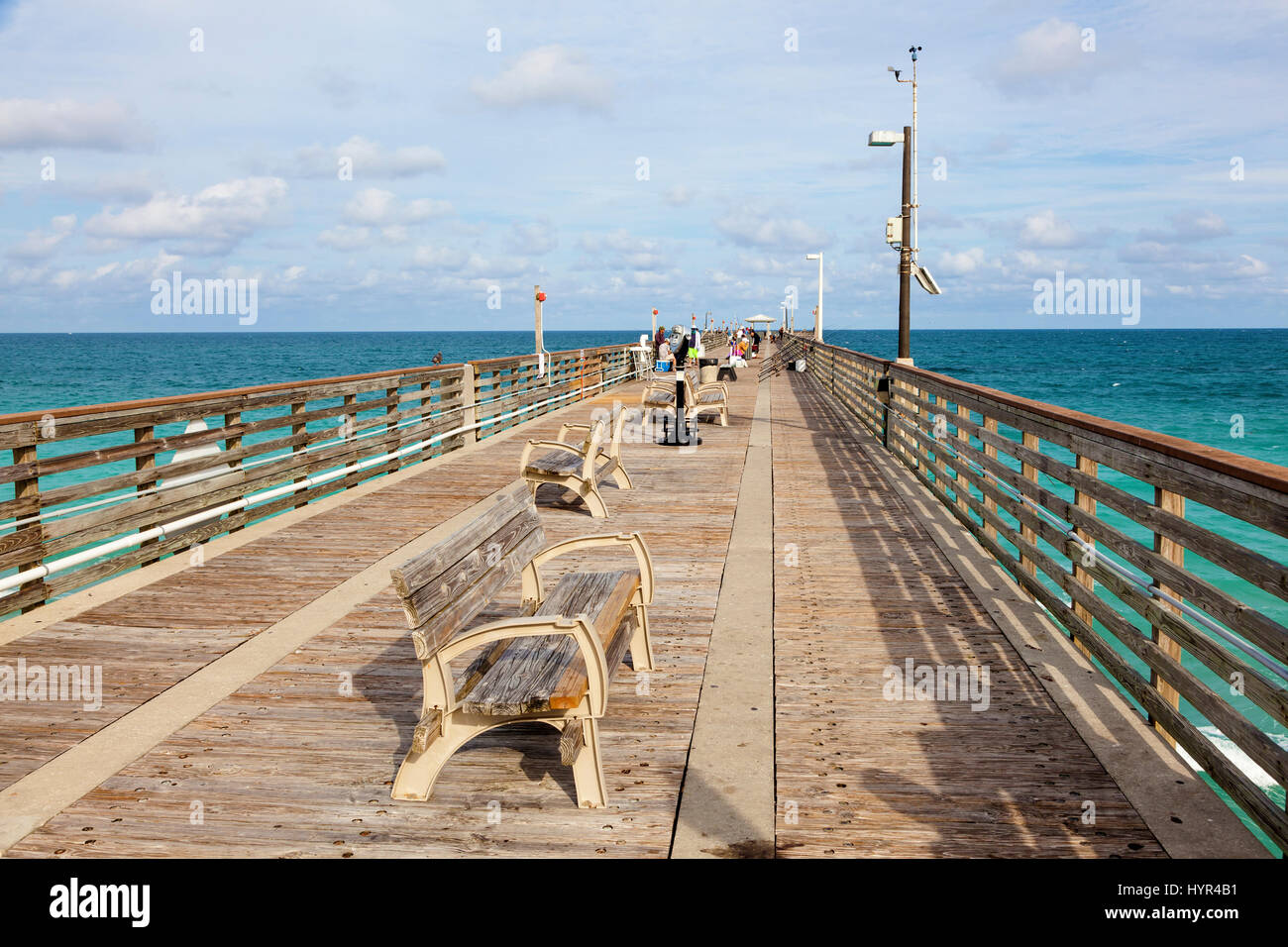 Hollywood Beach, Fl, USA - March 13, 2017: Dania beach fishing pier in Hollywood Beach, Florida, United States Stock Photo