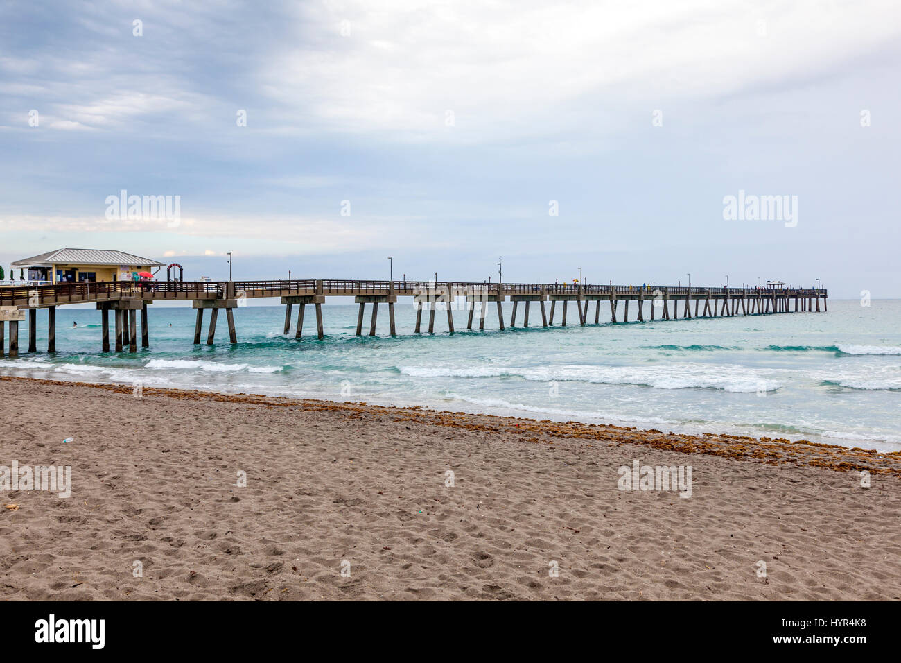 Dania beach fishing pier in Hollywood Beach, Florida, United States Stock Photo