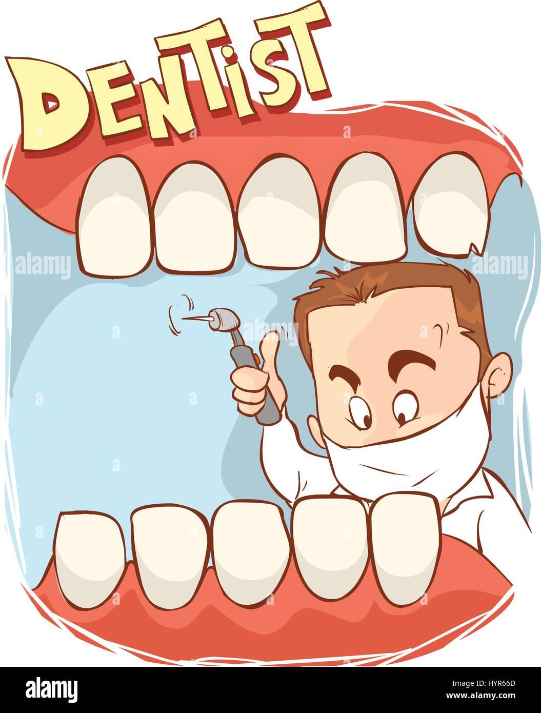 Vector illustration of a While dental examination Stock Vector Image