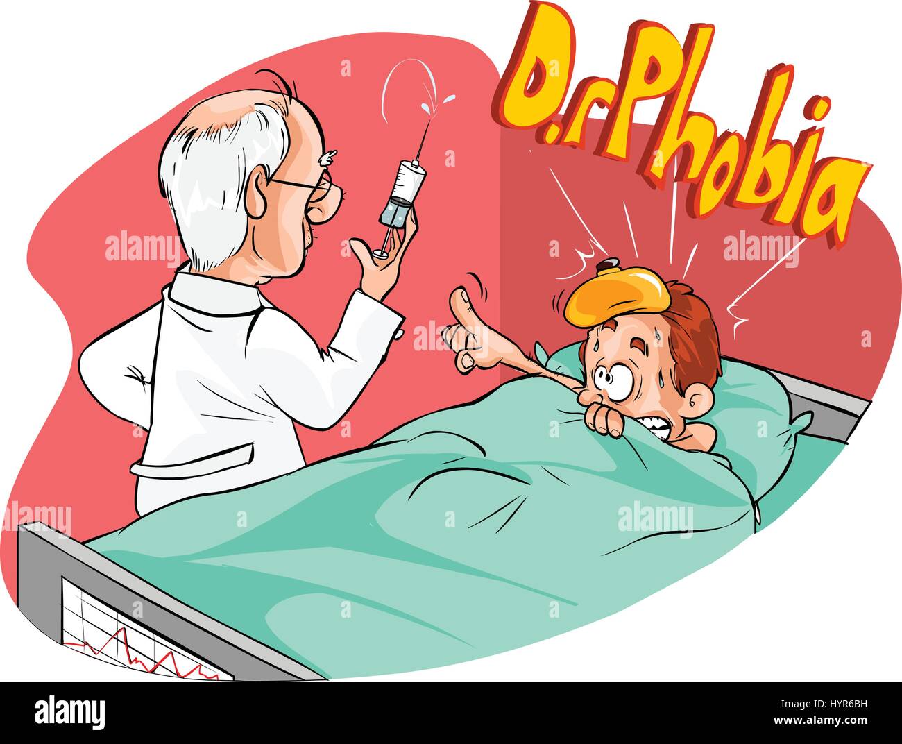 Vector illustration of a Doctor giving an injection Stock Vector