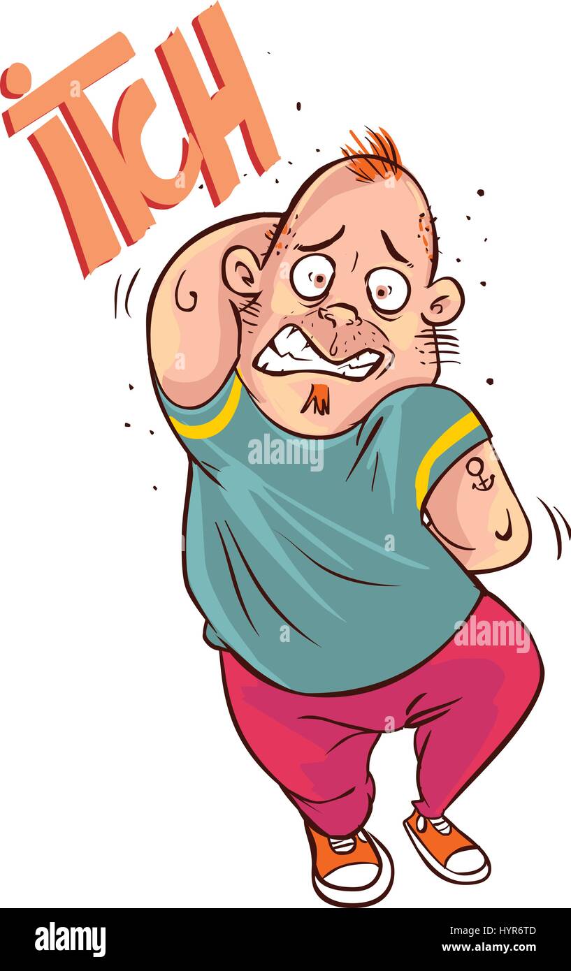 vector illustration of a cartoon man scratching all over Stock Vector Image  & Art - Alamy