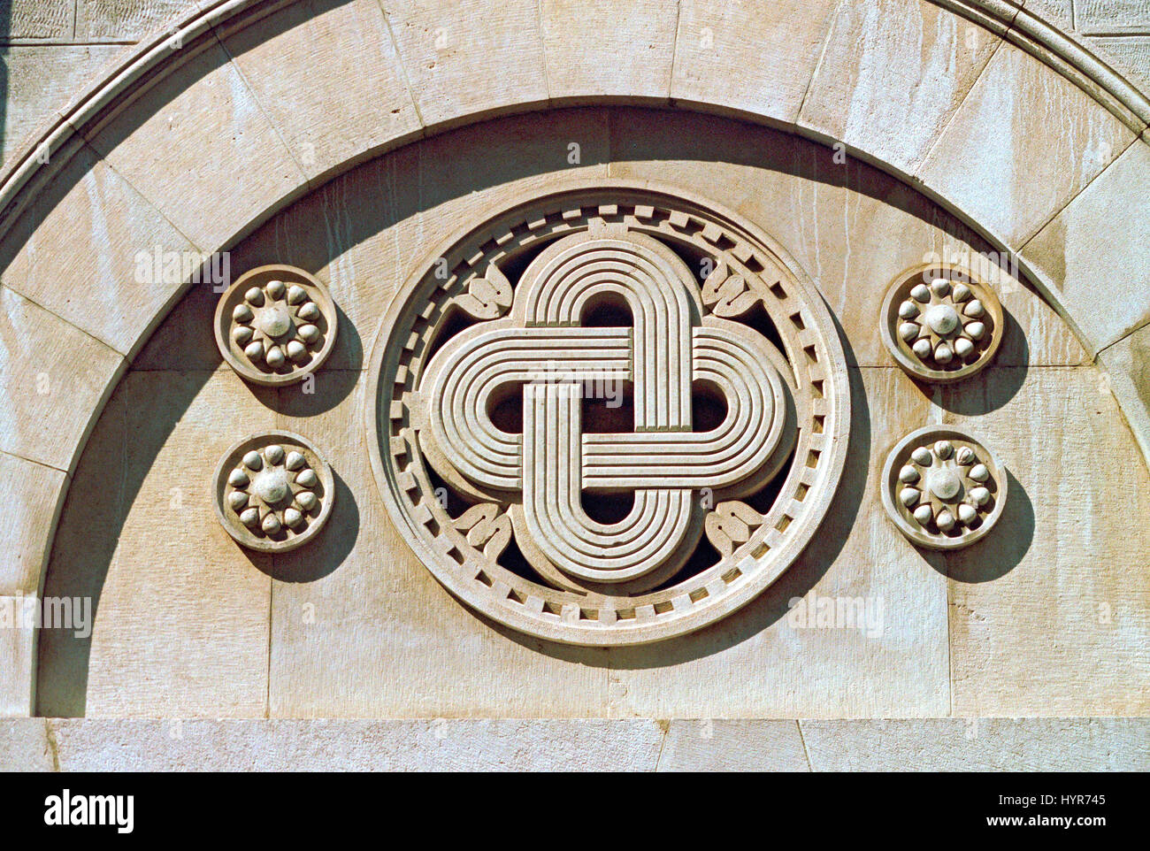 Italy, Friuli Venezia Giulia, Trieste, Synagogue,  Detail Facade by Ruggero e Arduino Berlam Architect Stock Photo