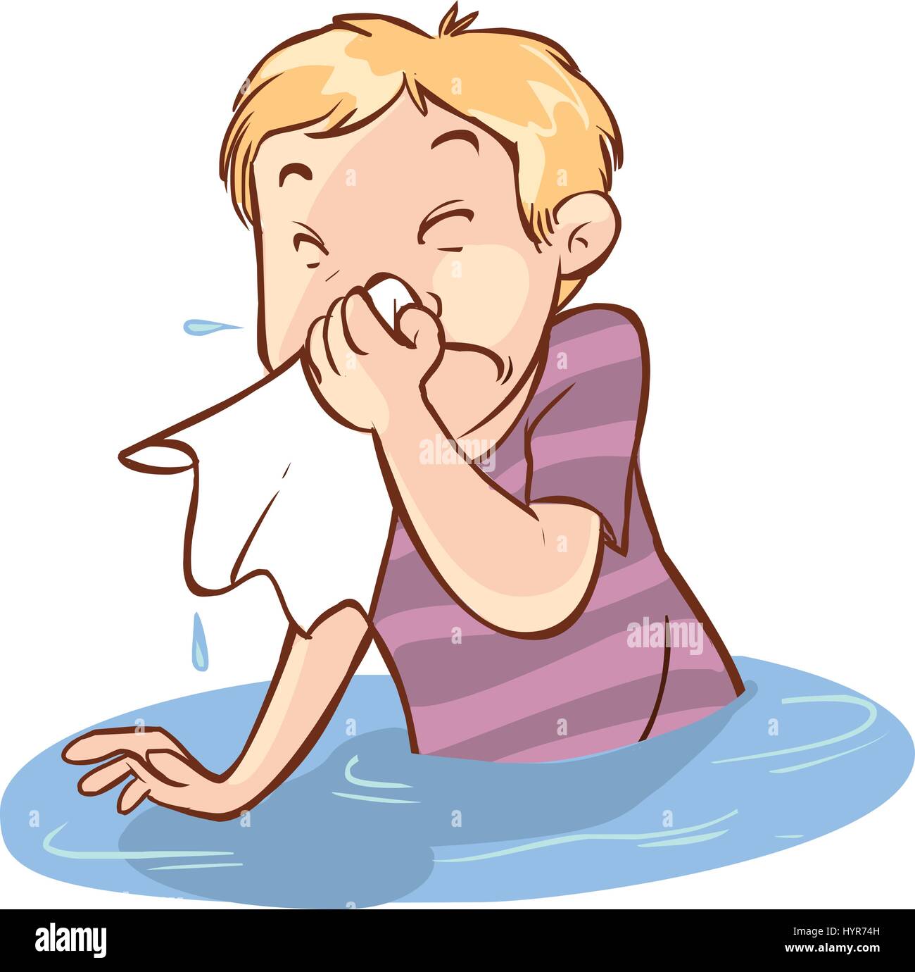 vector illustration of a runny nose people Stock Vector