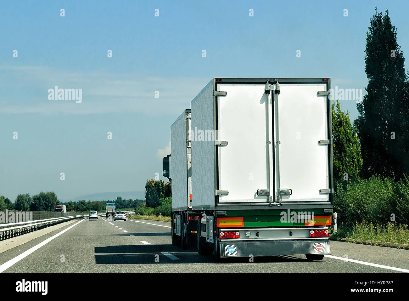 Truck on the highway in Switzerland Stock Photo - Alamy