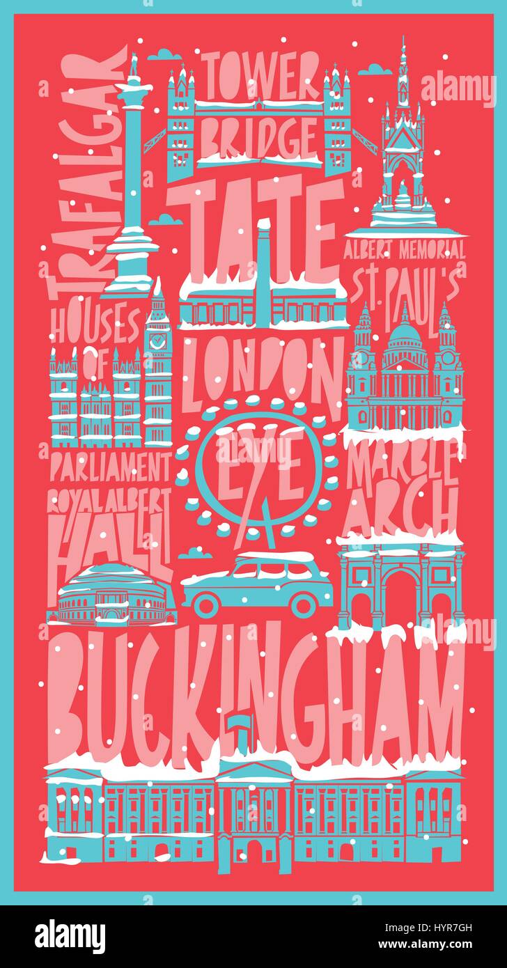 typographic vector touristic hand drawn istanbul city poster Stock Vector