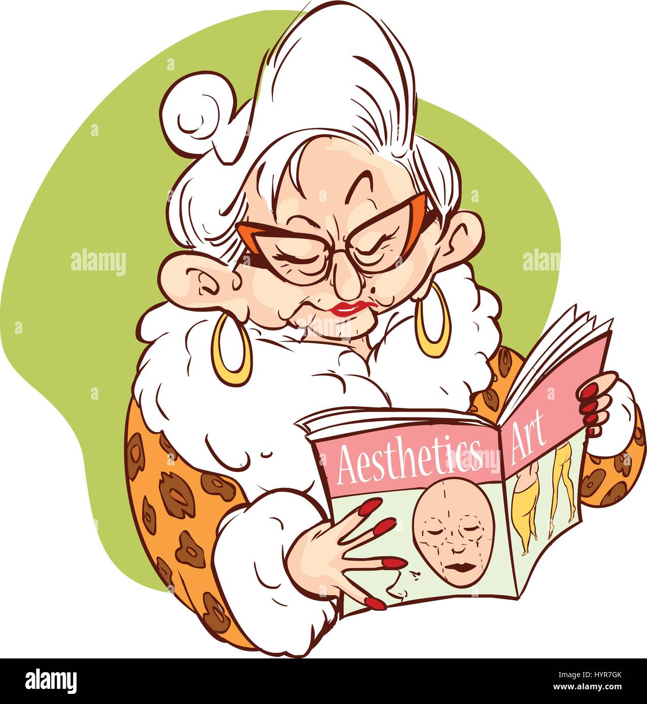 An old woman reading Stock Vector Images - Alamy