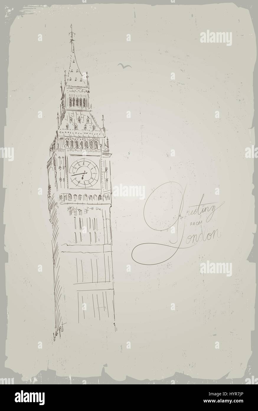 Vintage style vector postcard with Big Ben Stock Vector Image & Art - Alamy