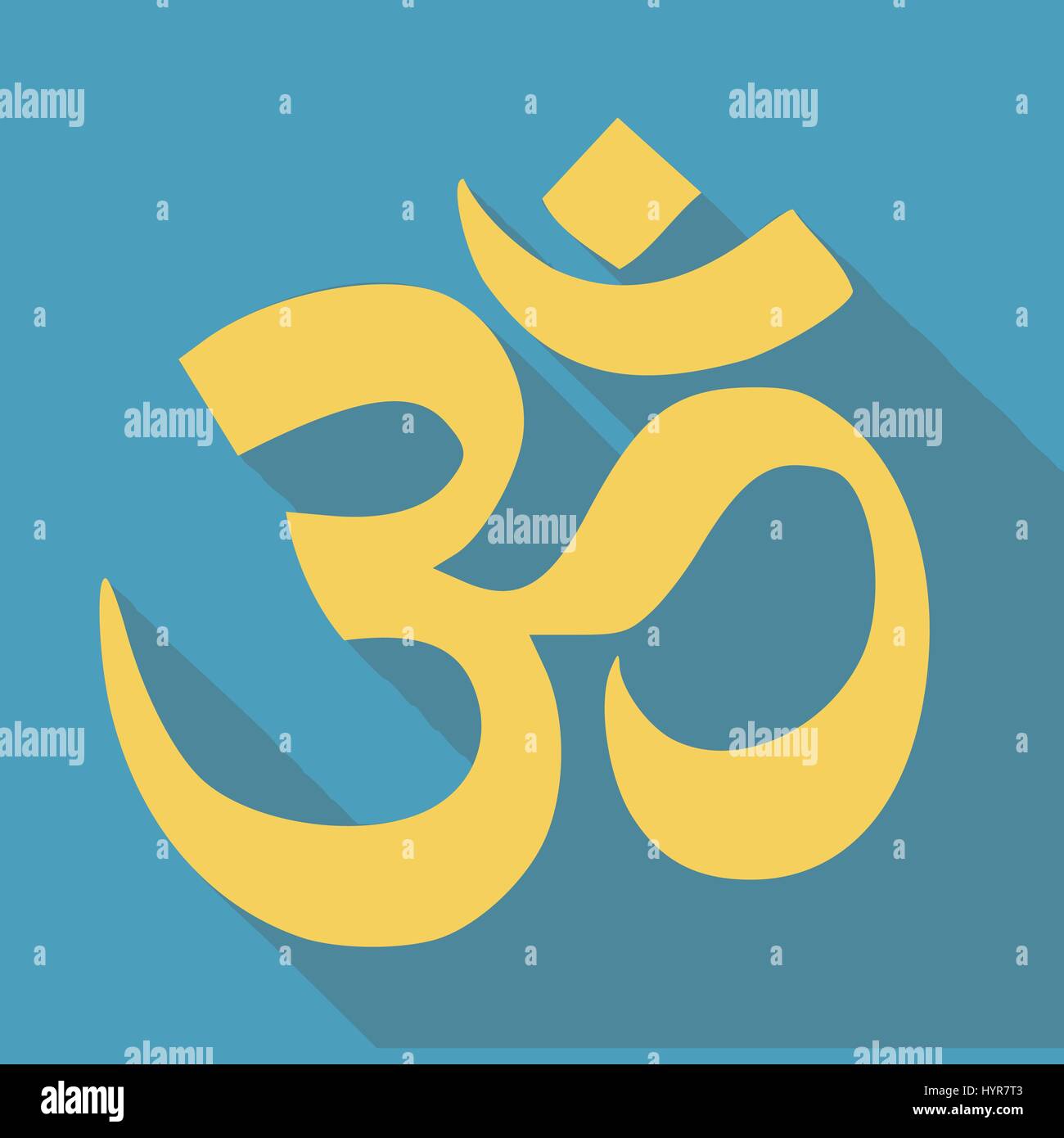 Om / Aum - symbol of Hinduism flat icon for apps and websites Stock Vector
