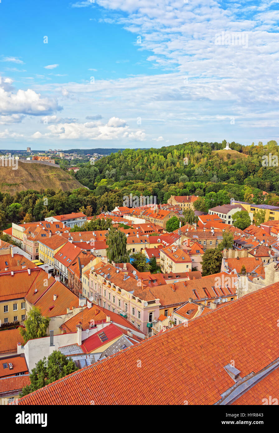 Crooked hill with Three Crosses of Vilnius, Lithuania Stock Photo