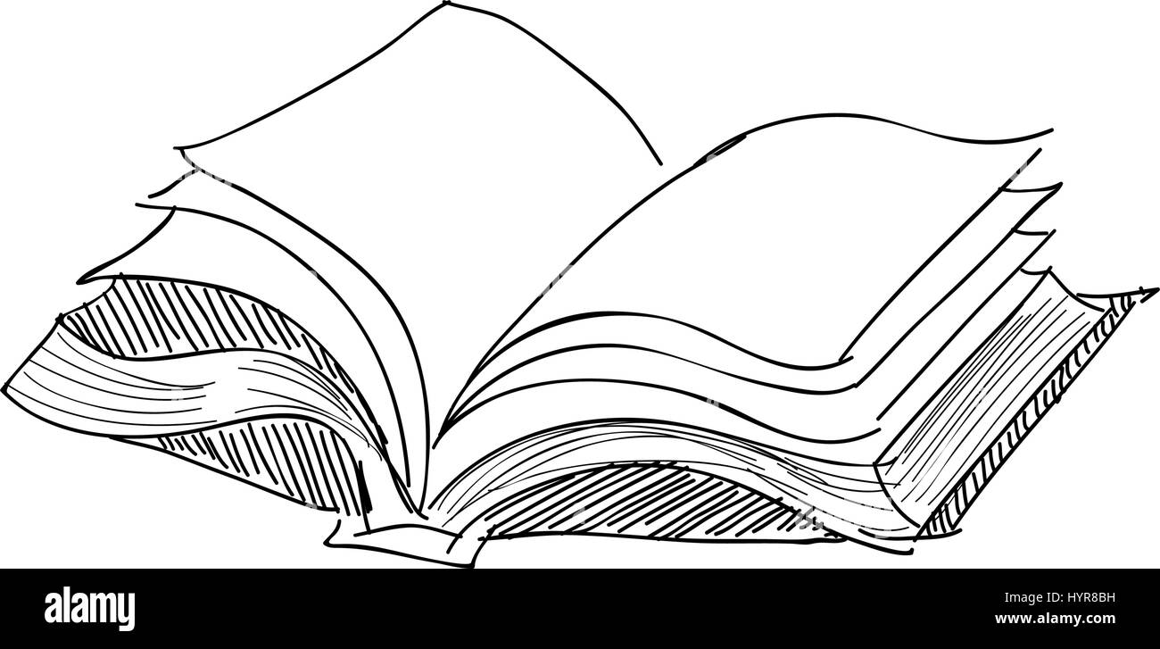 Books hand draw sketch Royalty Free Vector Image