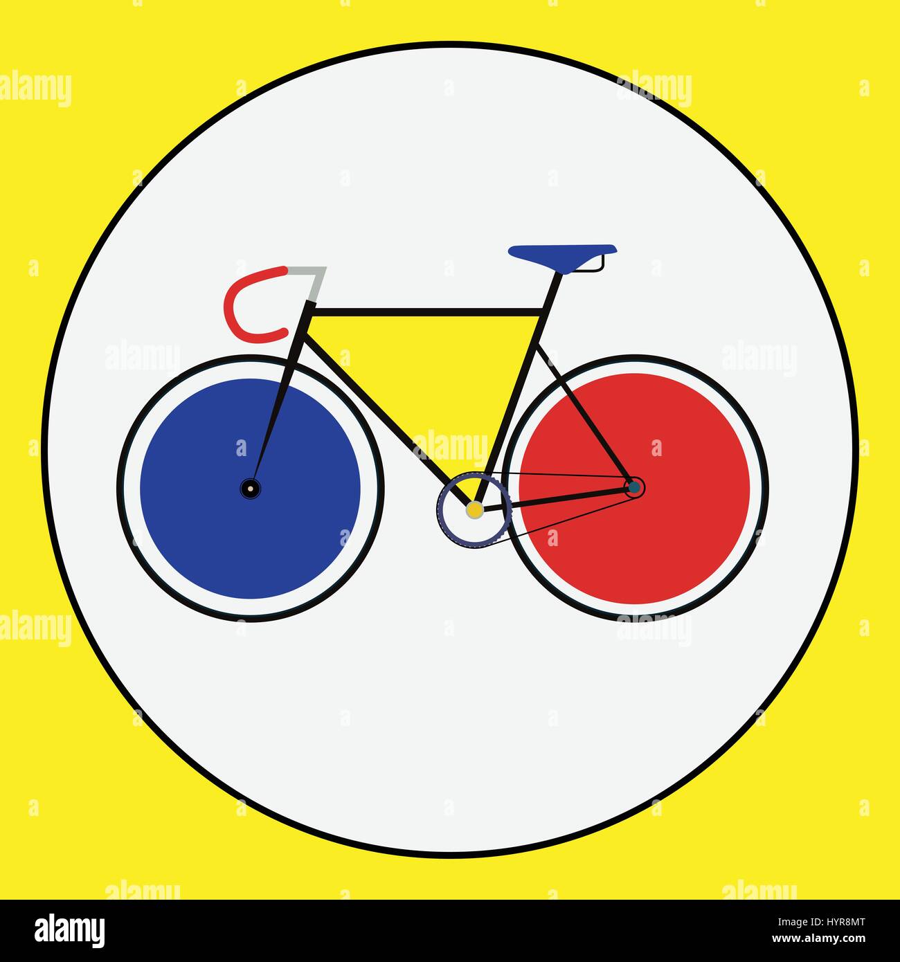 vector illustration fixed gear bicycle illustration (fixie) Stock Vector