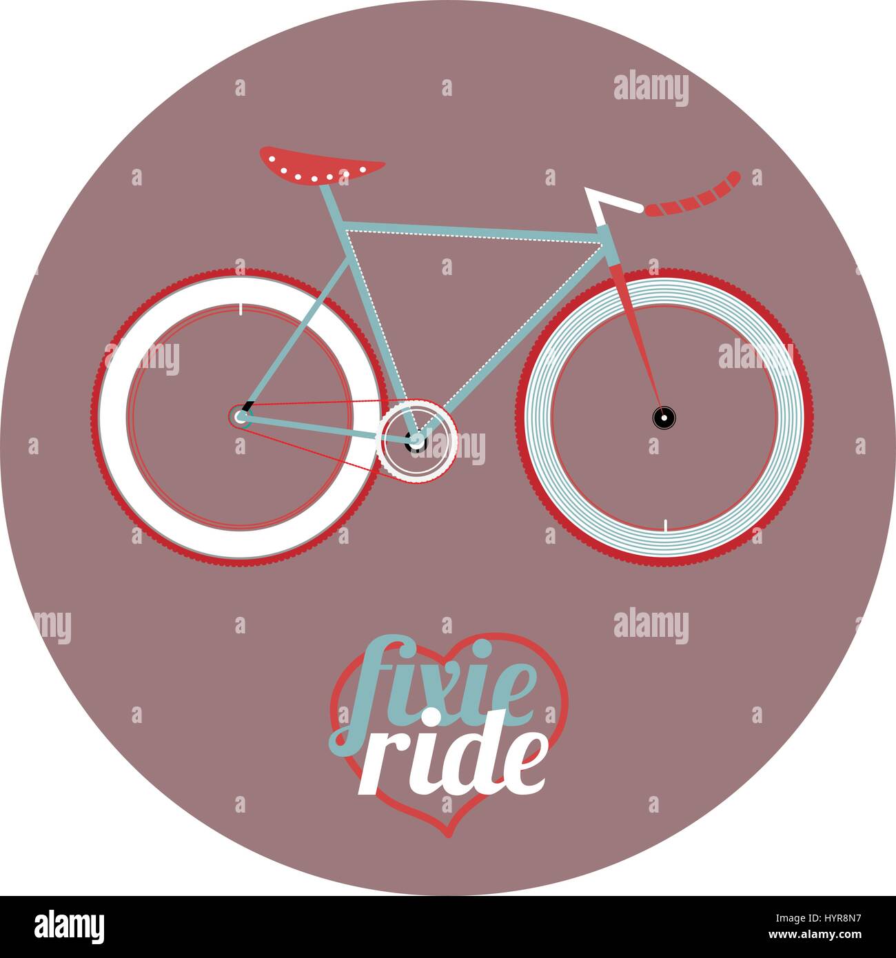 vector illustration fixed gear bicycle illustration (fixie) Stock Vector