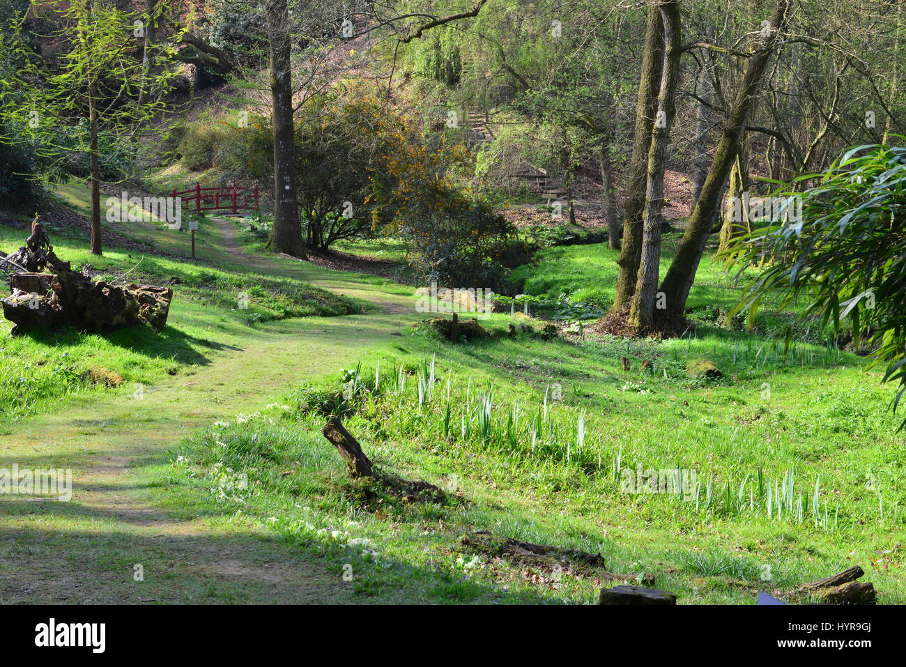 The gardens of an English country estate in Springtime Stock Photo - Alamy