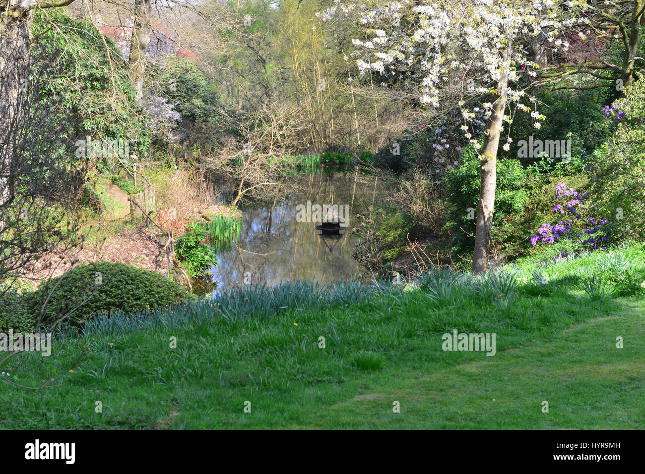 The gardens of an English country estate in Springtime Stock Photo - Alamy