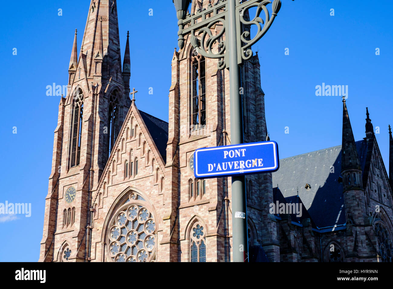 St Paul church, Lutheran protestant temple, Strasbourg, Alsace, France Stock Photo