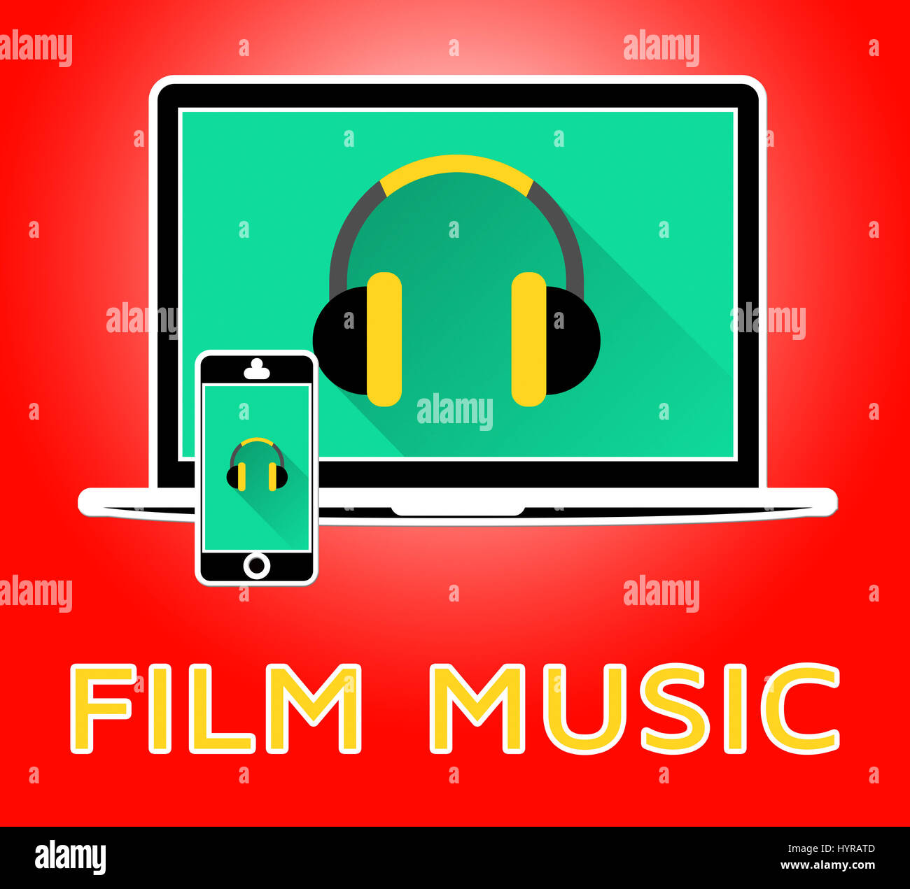 Film Music Meaning Movie Soundtrack 3d Illustration Stock Photo