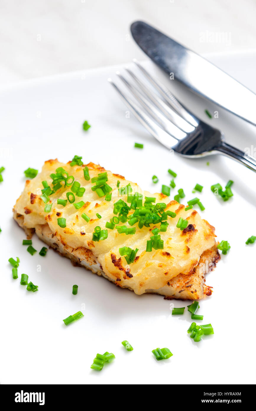 Baked cod mashed potato hi-res stock photography and images - Alamy