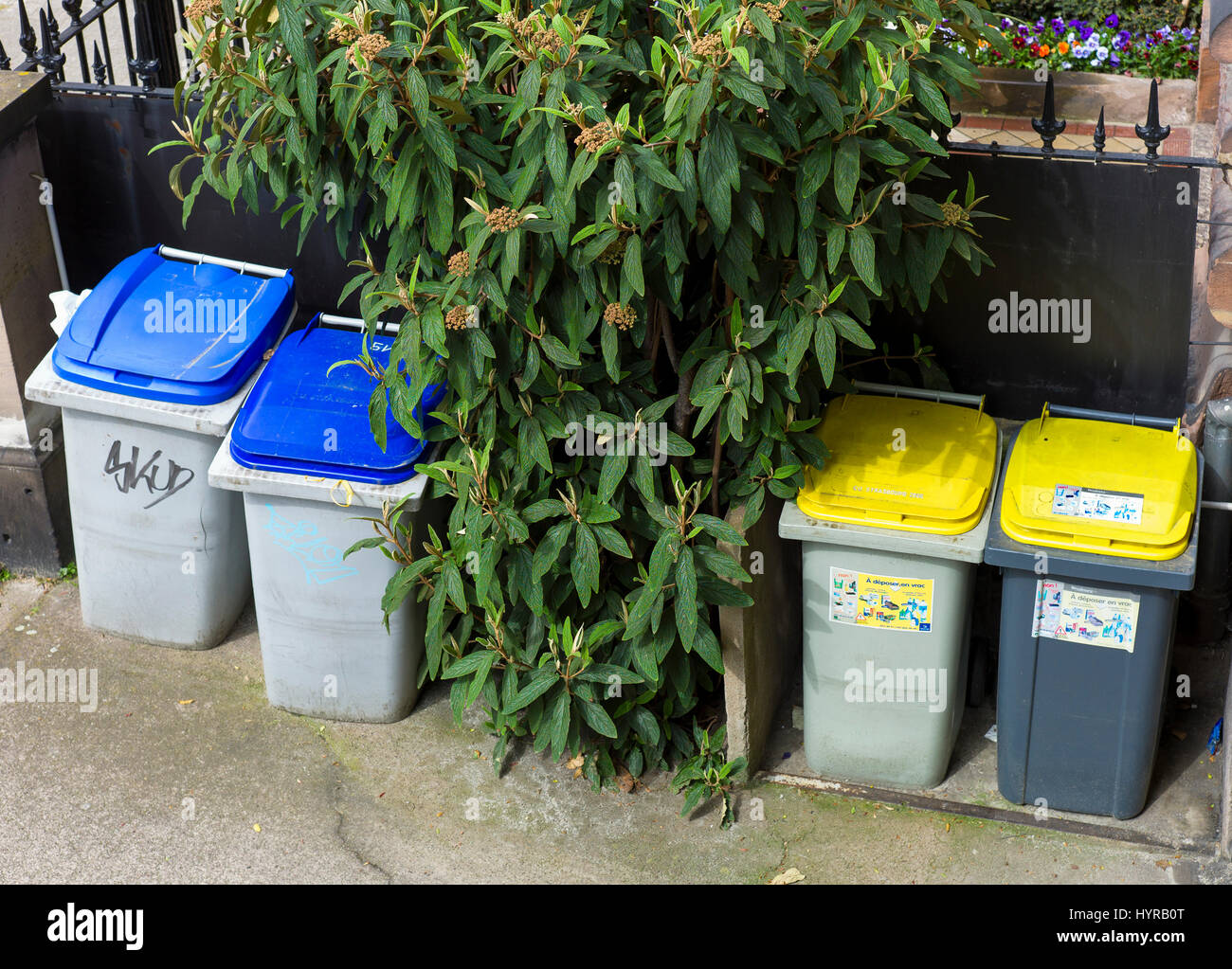 Urban dustbins, household refuses, France Stock Photo Alamy