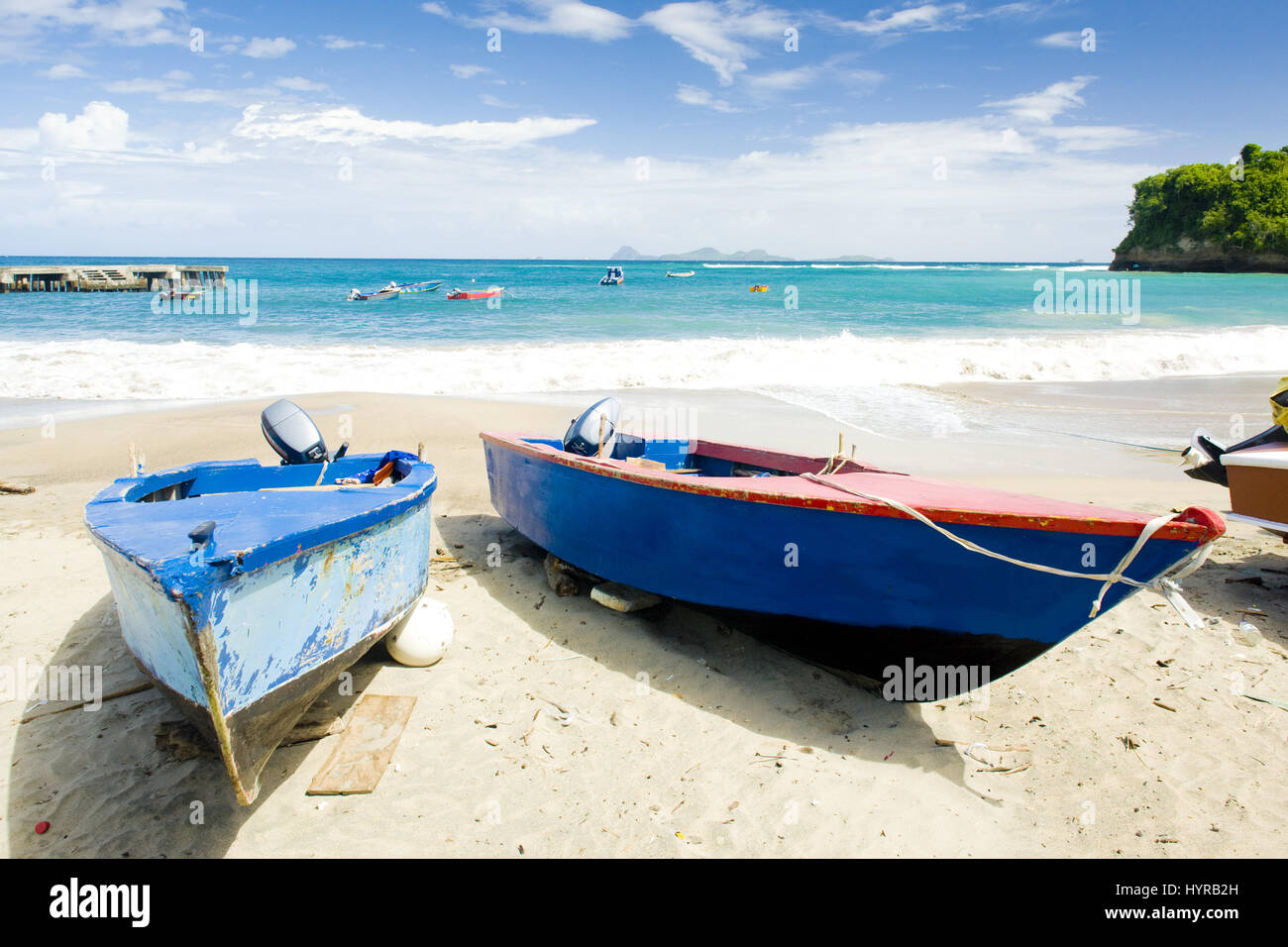 fishing boats, Sauteurs Bay, Grenada Stock Photo Alamy
