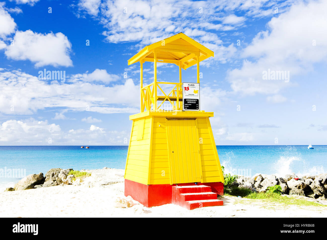 cabin on the beach, Enterprise Beach, Barbados, Caribbean Stock Photo