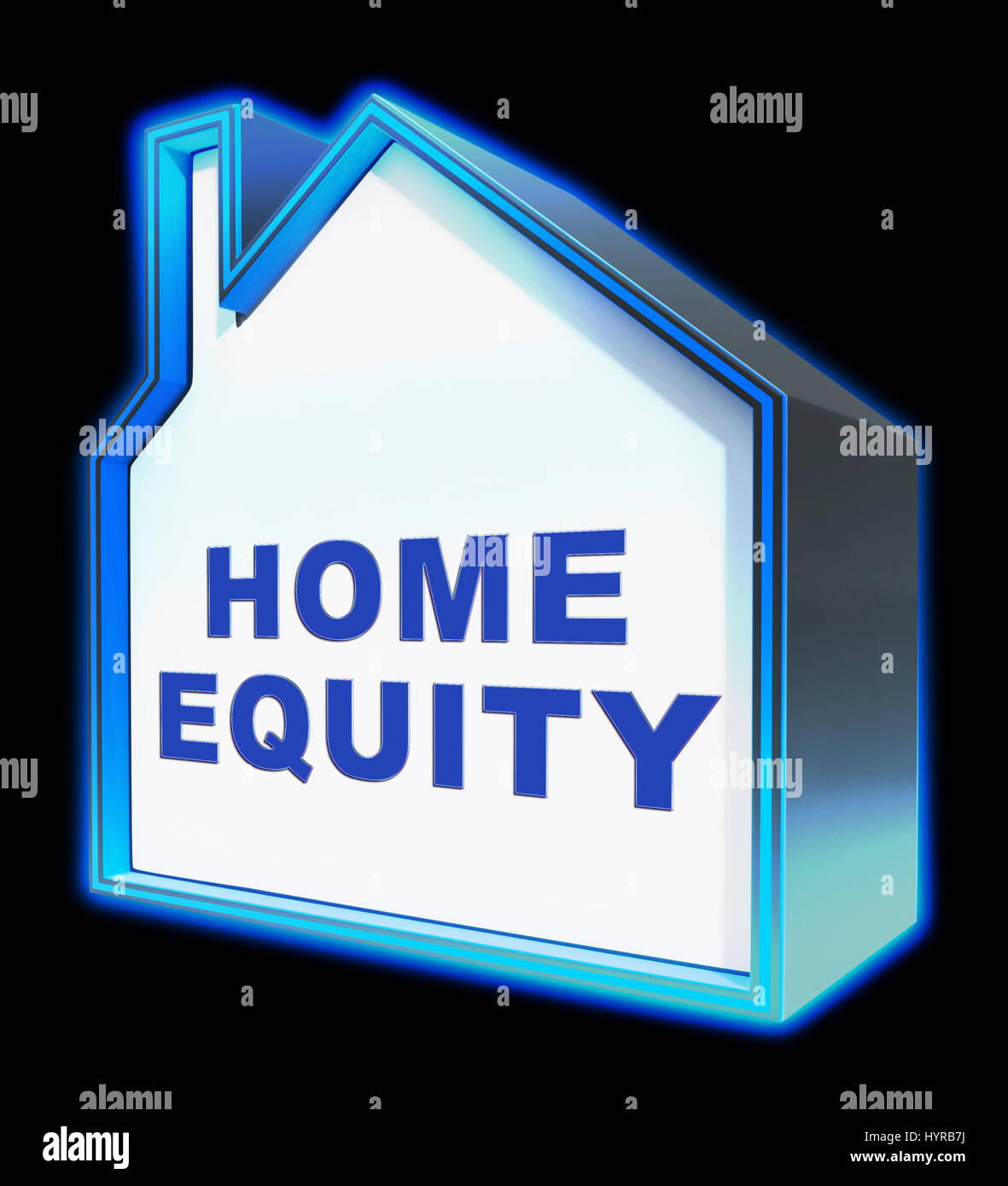 Home Equity House Represents Property Value 3d Rendering Stock Photo
