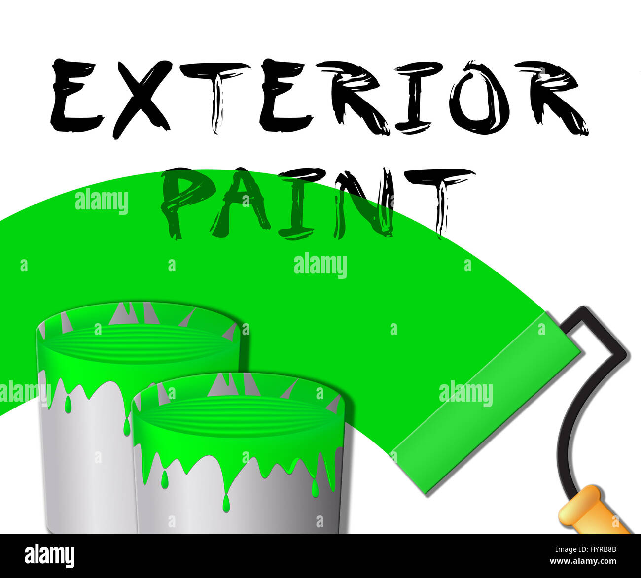 Exterior Paint Displaying Outside Painting 3d Illustration Stock Photo