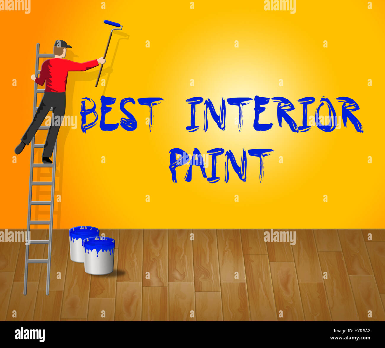 Best Interior Paint Showings Good Renovation 3d Illustration Stock