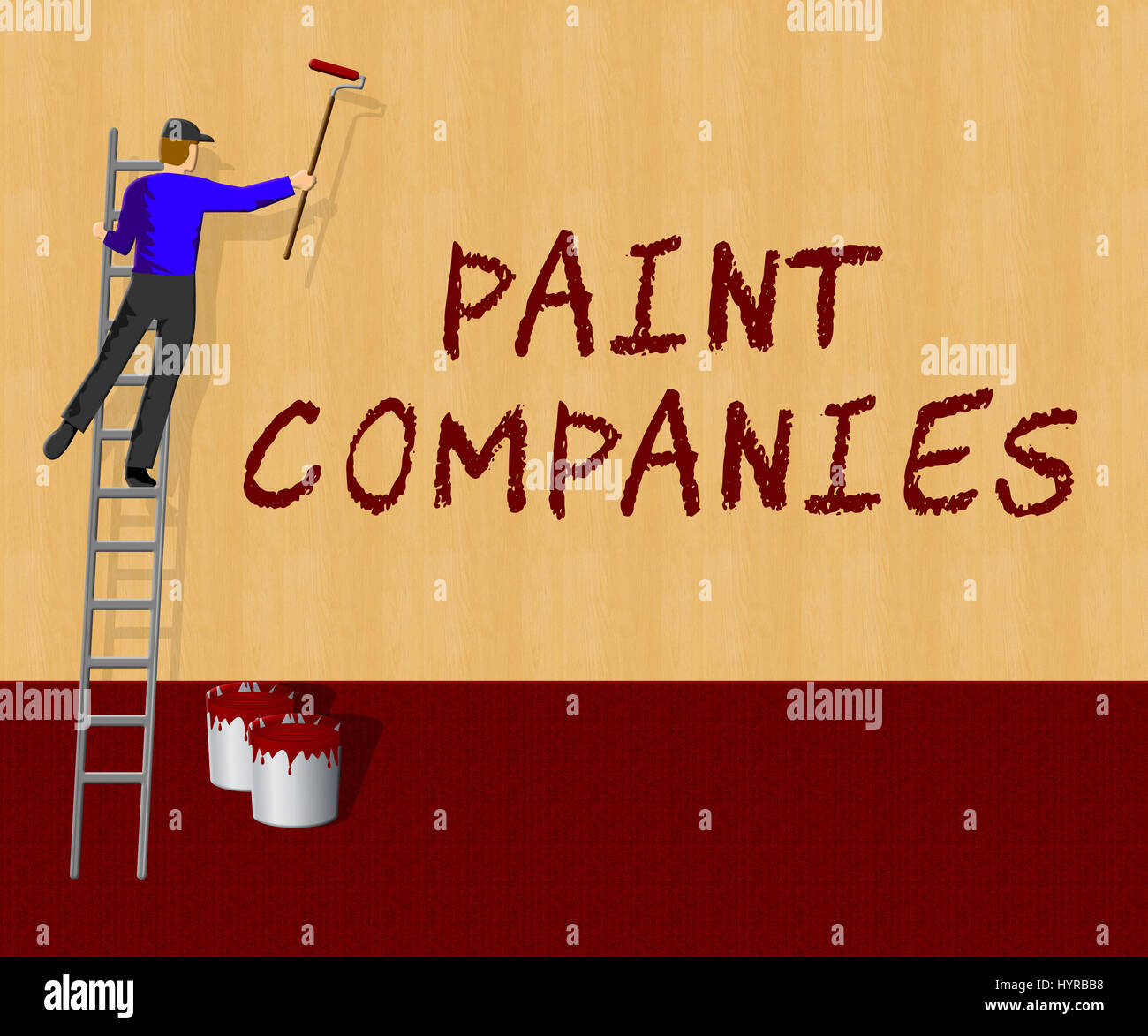 Paint Companies Showing Painting Product 3d Illustration Stock Photo
