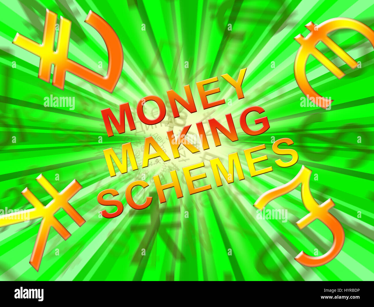 Money Making Schemes Symbols Means Wealth System 3d Illustration Stock Photo
