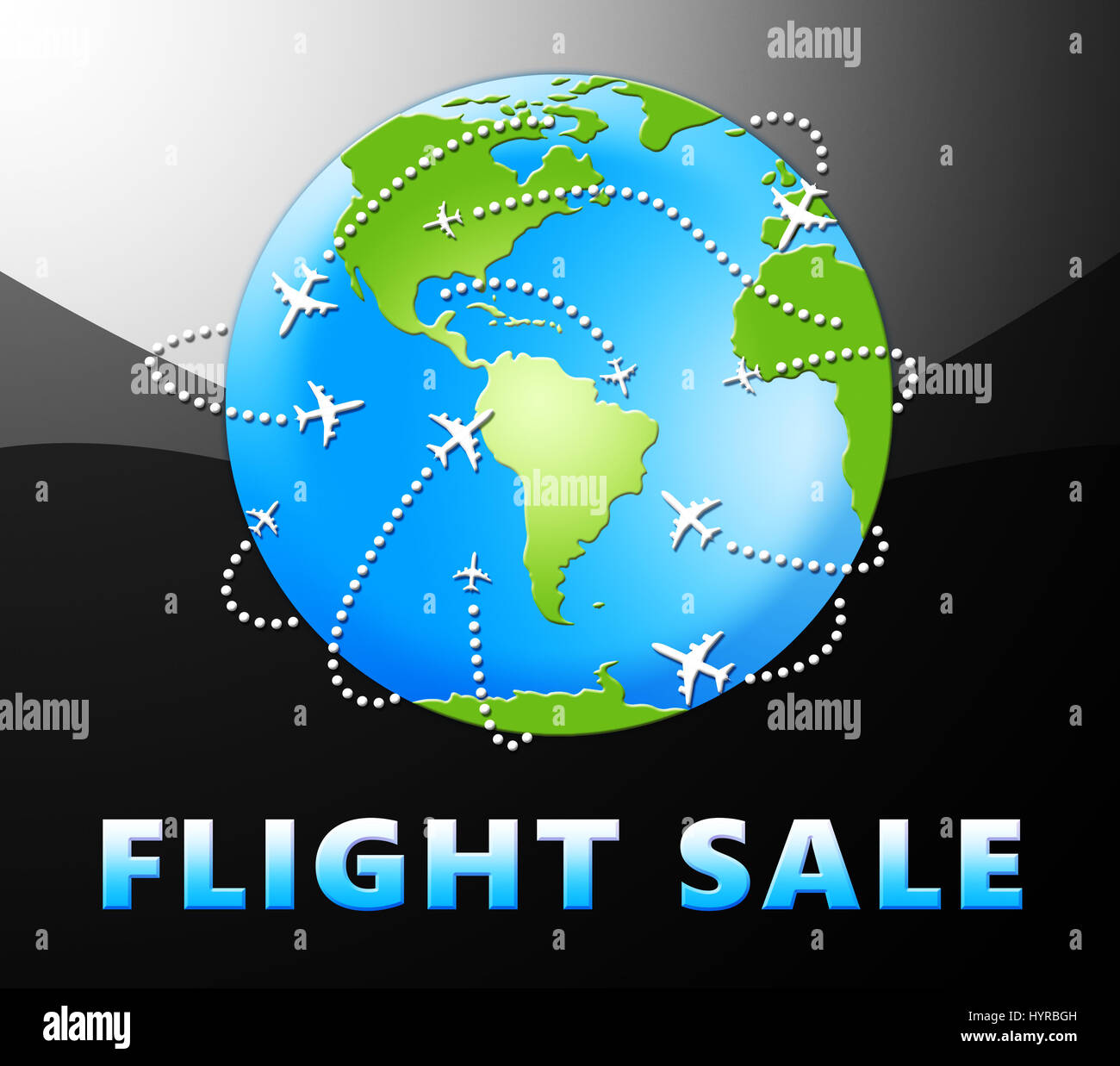 Flight Sale Globe Representing Low Cost Flights 3d Illustration Stock Photo