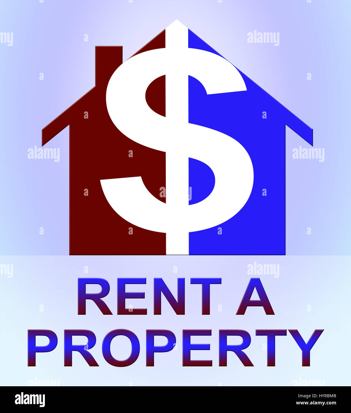 Rent A Property Dollar Icon Represents House Rental 3d Illustration ...