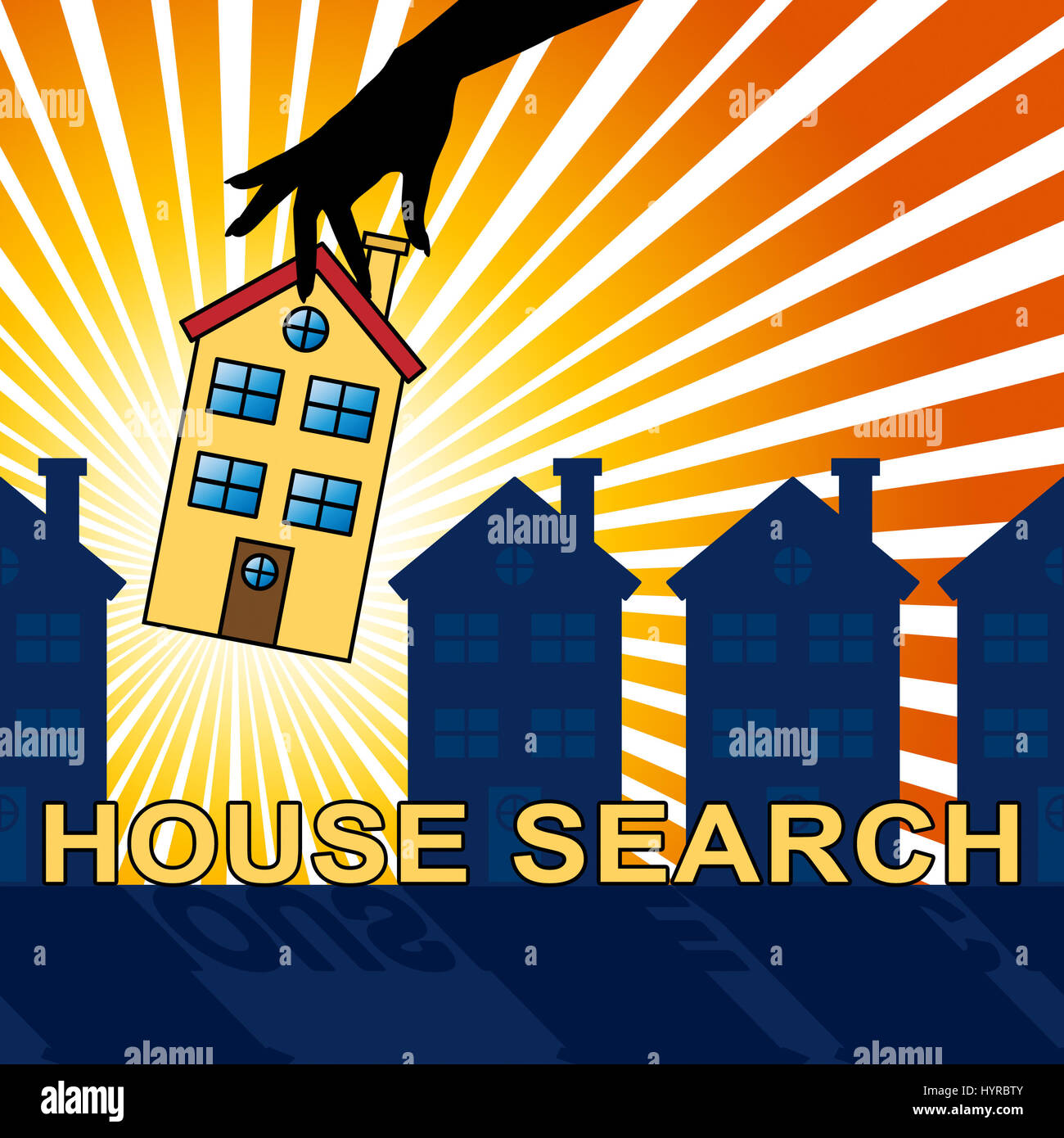 House Search Home Indicates Housing Residence 3d Illustration Stock