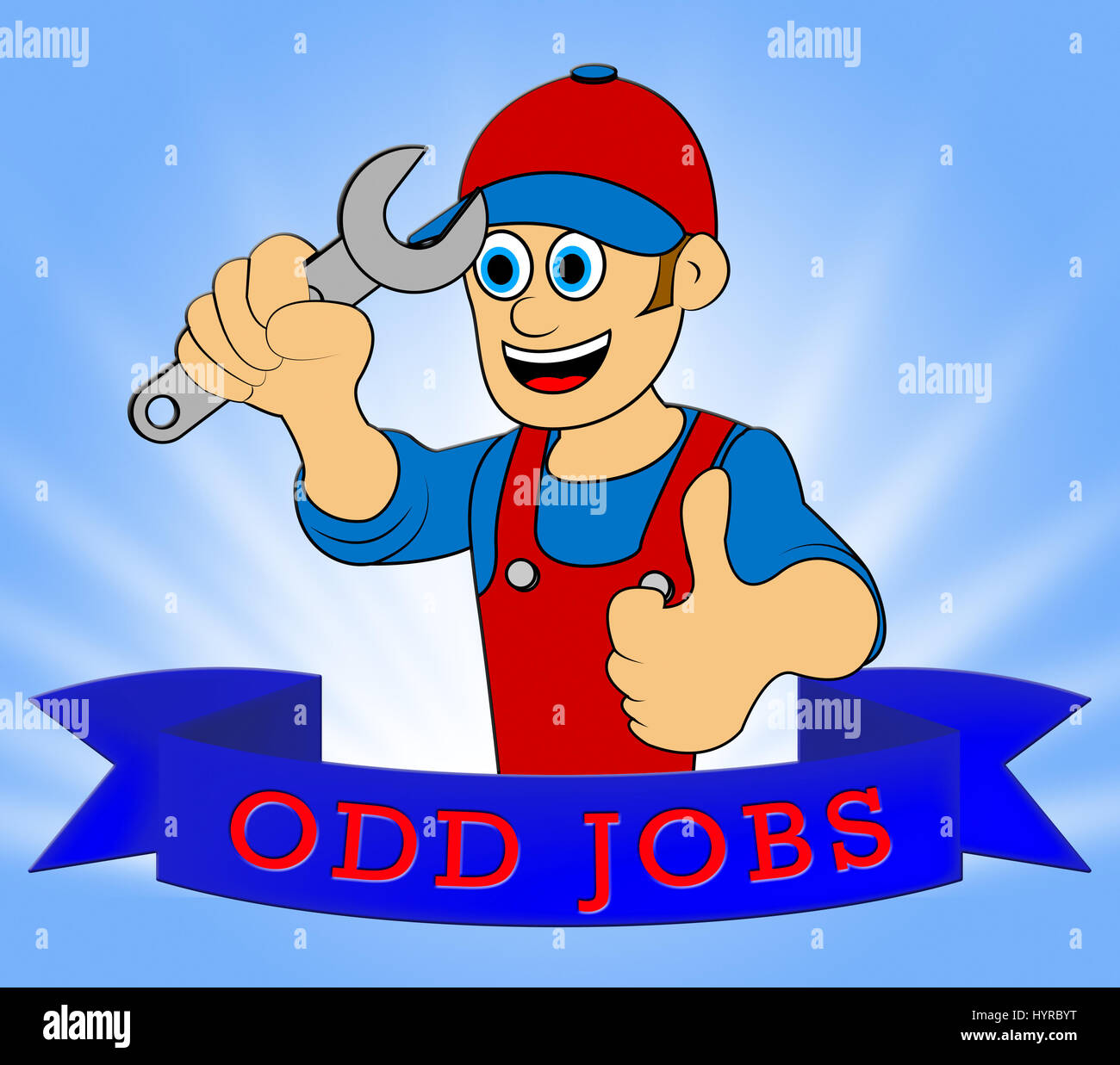 Odd Jobs Man Displays House Repair 3d Illustration Stock Photo Alamy