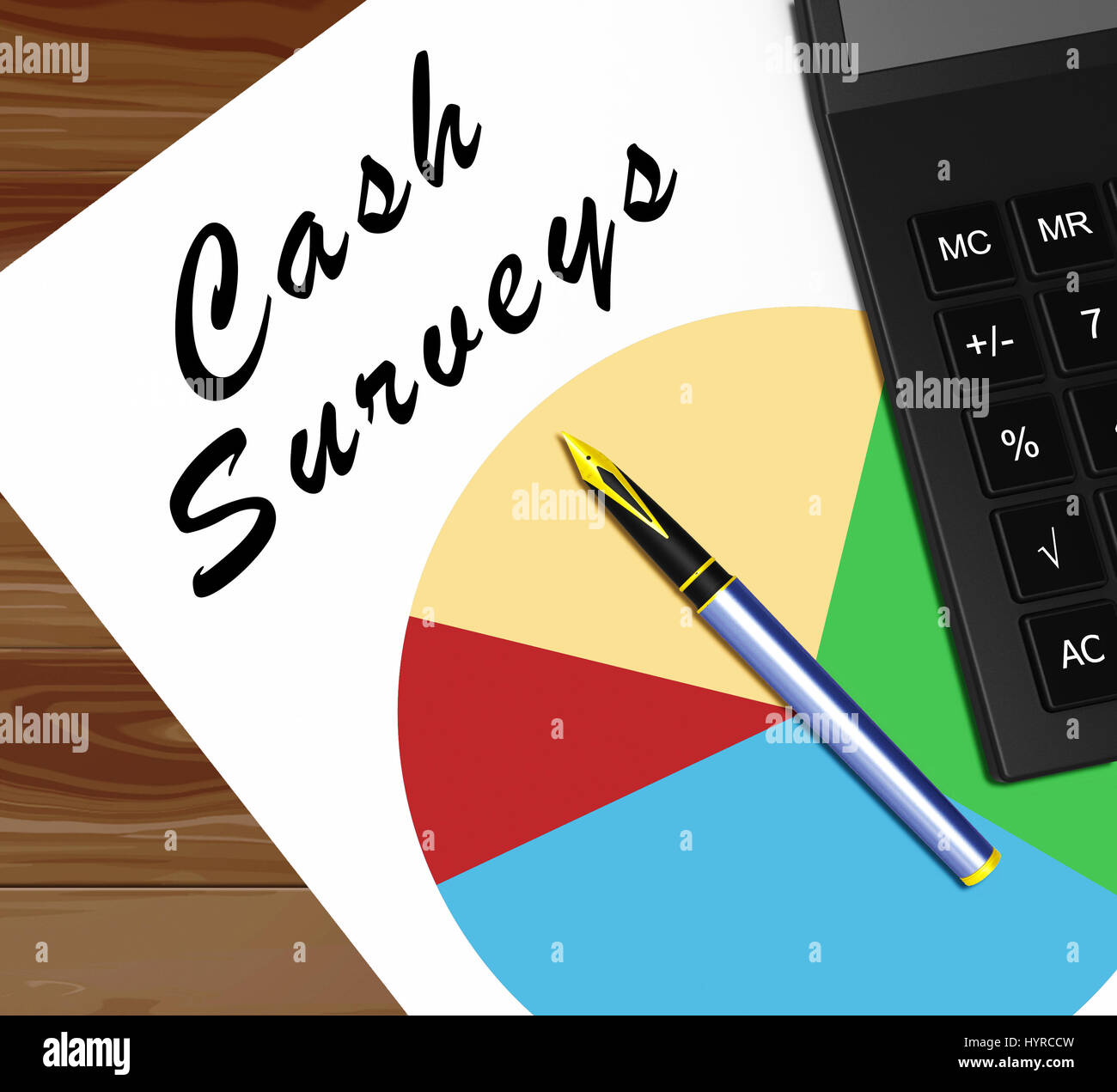 Cash Surveys Graph Meaning Paid Survey 3d Illustration Stock Photo