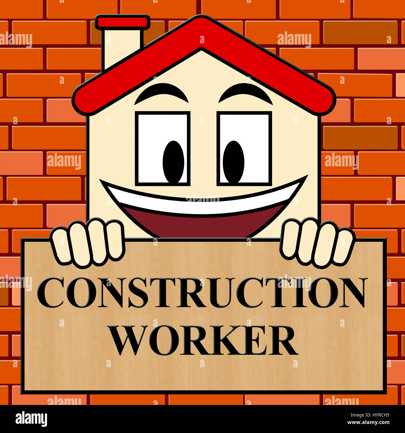Construction Worker Showing Building Laborer 3d Illustration Stock Photo Alamy