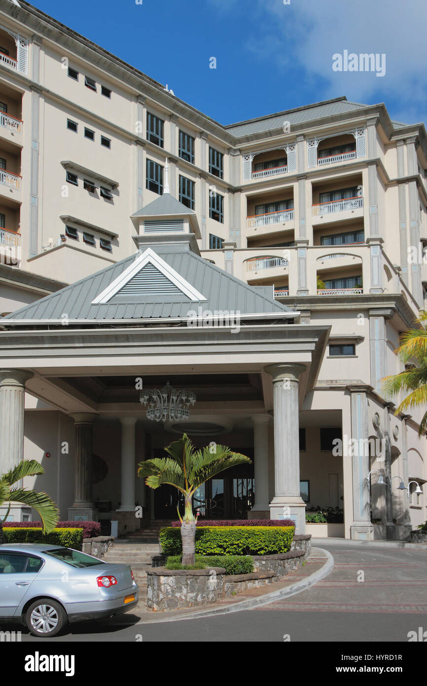 Main entrance in hotel. Port Louis, Mauritius Stock Photo