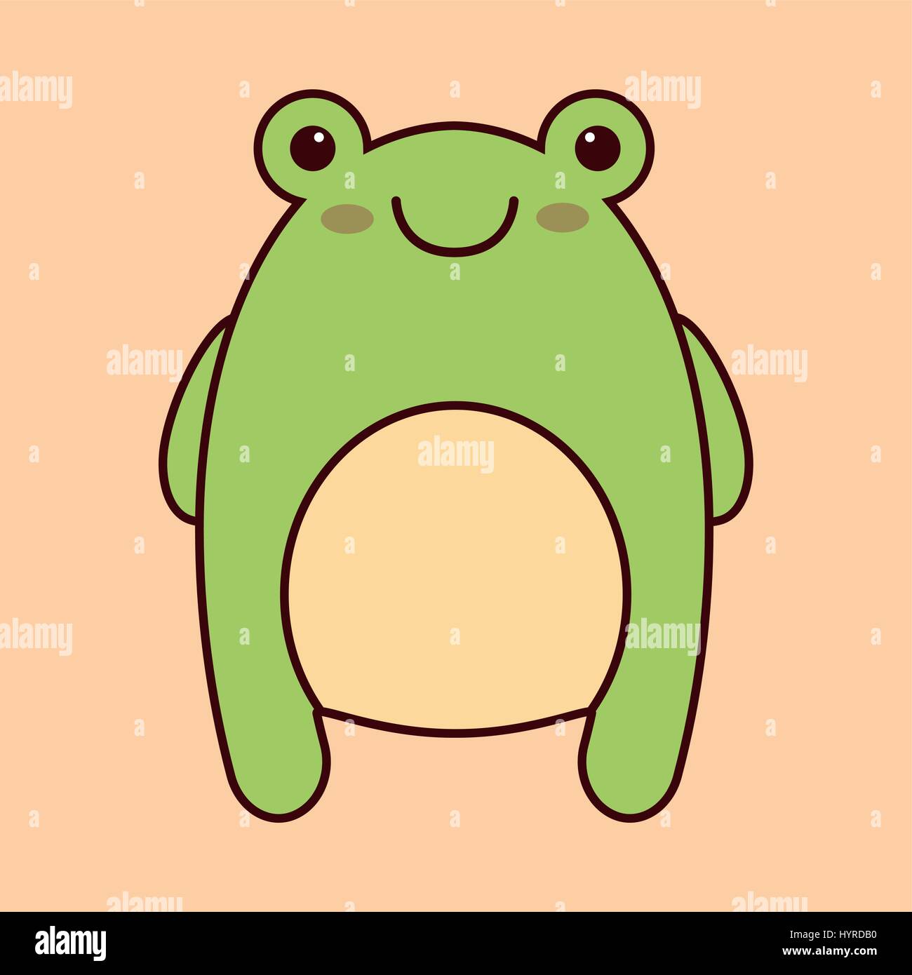 kawaii frog animal icon . colorful design. vector illustration